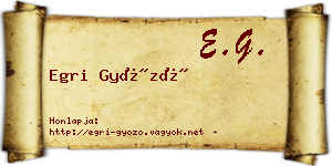 Egri Győző névjegykártya